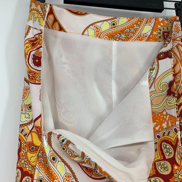 Emory Rose Pants High Rise Printed Wide Leg Flowy Palazzo Paisley - Picture 10 of 12